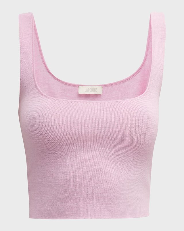 Square-Neck Rib Crop Tank Top